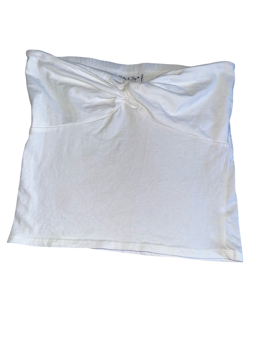 Twist-Front Strapless Tube Tank Top - White